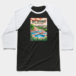 Hot Springs National Park Watercolor Poster Baseball T-Shirt